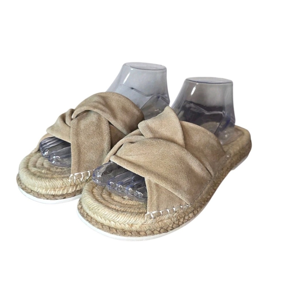 Matisse Tan Suede Knot Slide Sandals Womens 10 Espadrille Platform Boho